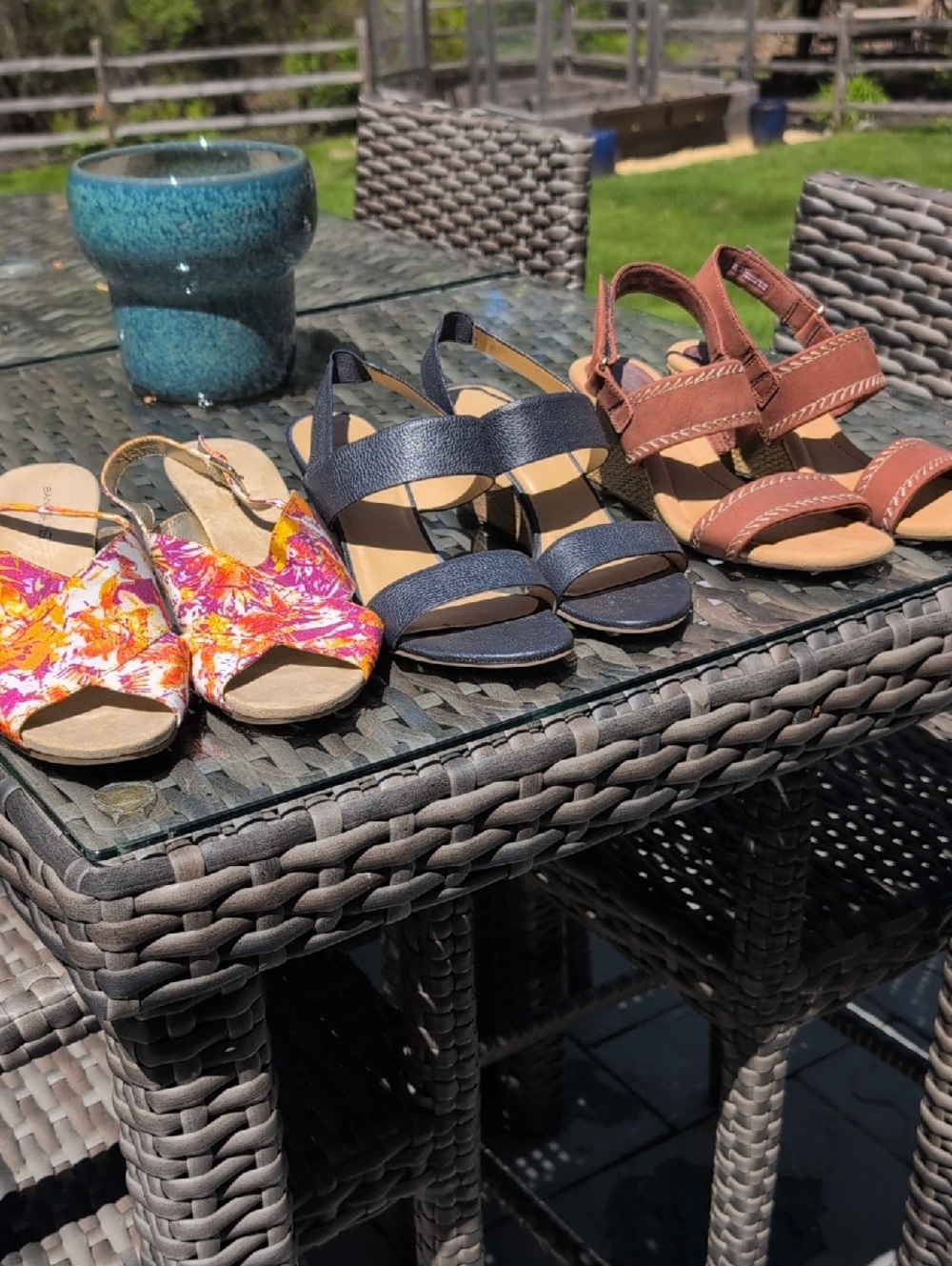 Size 10 Bundle Wedge Sandals. Clarks Talbots And Bandolino